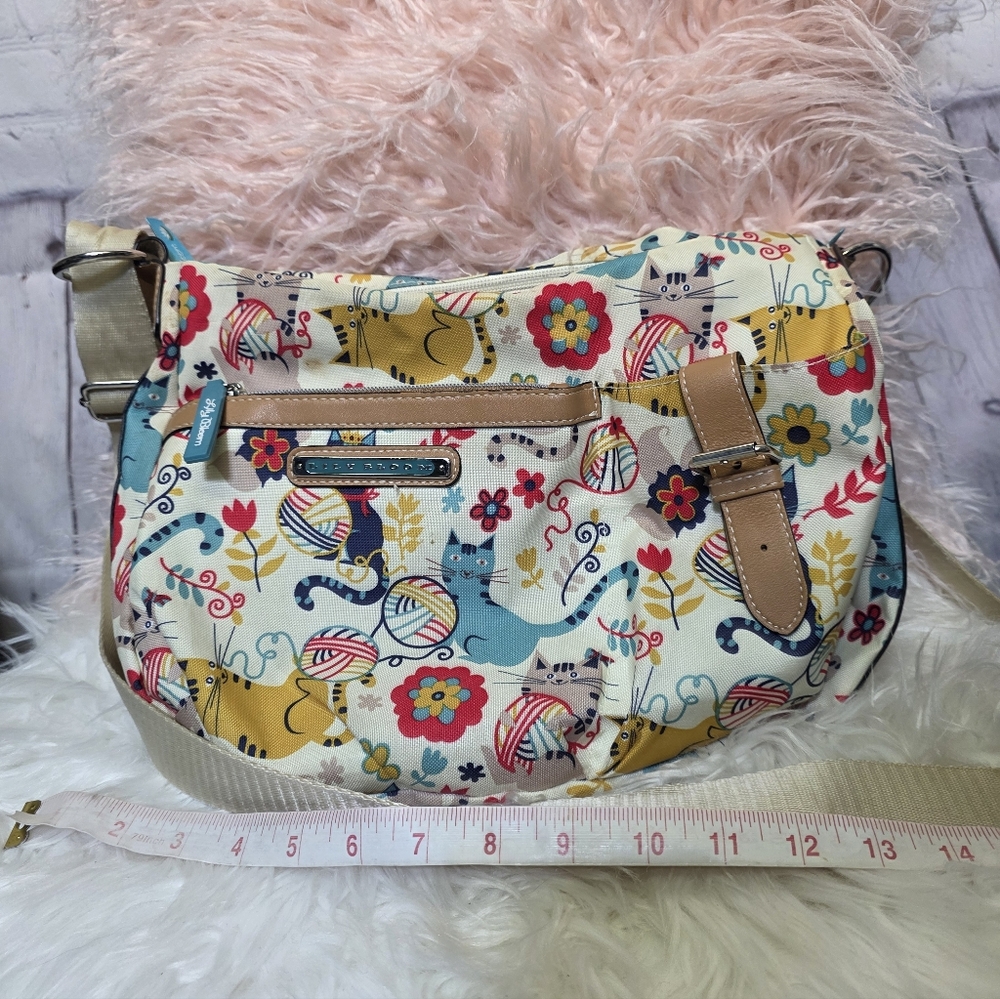 Lilly Bloom Cute Cat-Print Crossbody Bag
